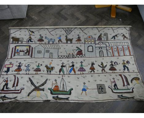A large needlework tapestry 