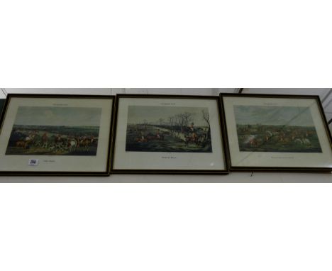 A set of three vintage style hunting prints 