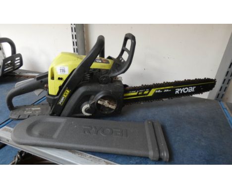 A Ryobi power XT petrol engine chain saw 