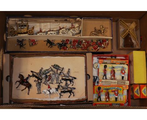 Johilco Coronation Coach Britains Guards various lead Soldiers Knights Farm Animals and Sacul Porter, Johilco Coach and Horse