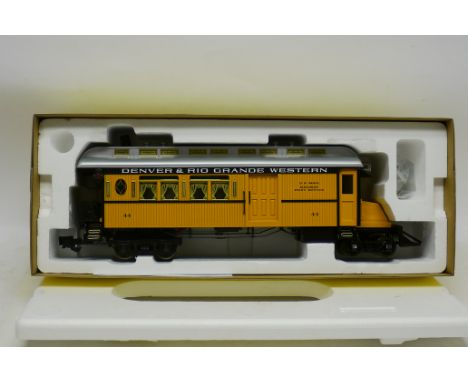 An Aristo-Craft G Gauge American 'Doodlebug' Classic Railbus,  ref 83101, single-ended bonneted railcar in Denver and Rio Gra