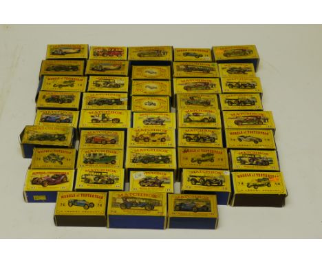 Matchbox Models of Yesteryear, A collection of Vintage private and commercial vehicles, in yellow boxes printed with coloured