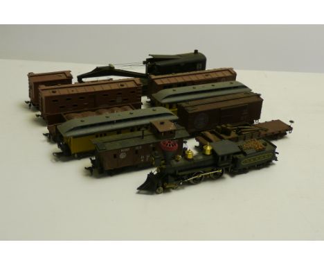 Pocher American HO Gauge Old Timer Locomotive and Coaches sand other makers Crane and Rolling Stock, Pocher 4-4-0 V & TRR 'Ge
