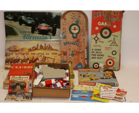 1970s Lego, Meccano and Others, Box of 1970s basic Lego, with a number of leaflet manuals, a boxed Meccano Super Junior Set N