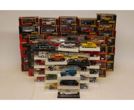 Solido Vintage Vehicles, All in original boxes or plastic cases, 1:43 scale, including commercial, private and military vehic