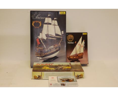 Heller, Minicraft and Hales Model Kits A  boxed group comprising, Heller 1:200 scale, 893 La Sirene and 1:75 scale 815, Nina,