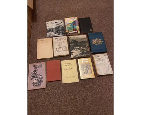 A Collection of Scottish Books and booklets which includes titles such as 'Proverbs in Scots', Wordsworth in Scotland limited