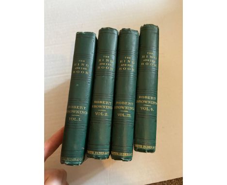 Four volumes of The Ring and The Book by Robert Browning, M.A., Dated 1868. 1st editions. 