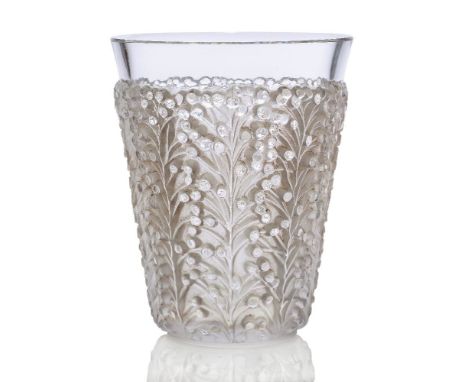 René Lalique (1860-1945), a Lalique clear and frosted glass vase 'Saint-Tropez', Marcilhac No.10-915, designed 1937, stencill