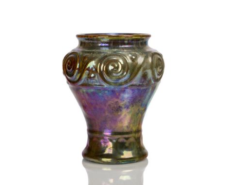 Richard Joyce (1873-1931), a Pilkington Lancastrian Lustre vase c.1915, faint impression of maker's impressed mark, RJ painte