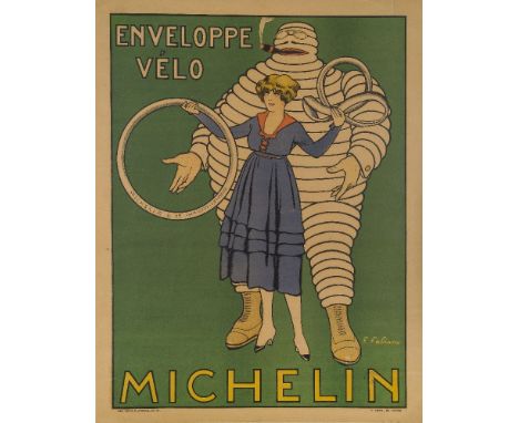 Fabien Fabiano (1883-1962), an advertising poster'MICHELIN ENVELOPPE VELO' Chromolithograph, advertising poster, Chaix, Paris