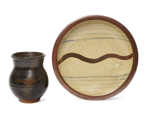 Leach Pottery St Ives, an early vase c.1935, impressed pottery seal to base An early stoneware vase of rounded form with a ge