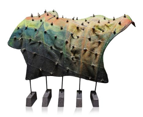 Gaetano Pesce (b. 1939), an 'Airport' lamp c.1986 the flexible urethane polychrome screen, with a series of lights, on metal 