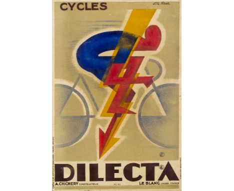 G. Favre: Cycles Dilecta, an advertising poster Chromolithograph, printed by Gaillard, Paris, condition B-; new top margin, b
