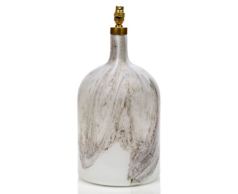 Michael Bang (Danish 1942-2013), a Holmegaard 'Symmetrisk' lamp base  c.1975, labelled to base  A large bottle shaped glass l