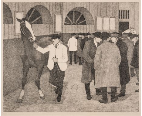 Robert Polhill Bevan (1865-1925)The Horse Dealers (Barbican No.2) (Dry 35)Lithograph, 1921, stamped with the artist's monogra