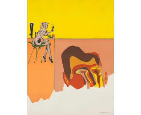 δ Allen Jones (b. 1937)One Lithograph, from Album (Lloyd 60b)Lithograph printed in colours, 1971, signed and dated in pencil,