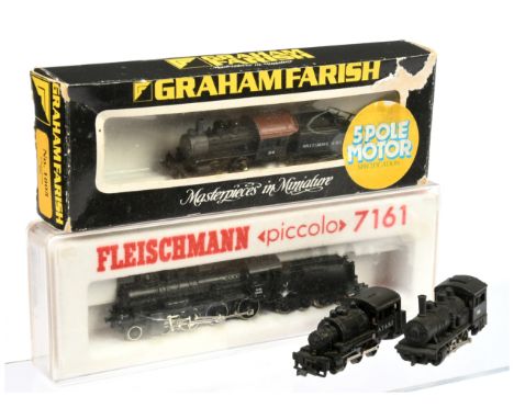 Fleischmann N Gauge Lifelike US Outline Steam Locomotives - to include Rivarossi 2185 Baltimore &amp; Ohio No.96 in Farish bo