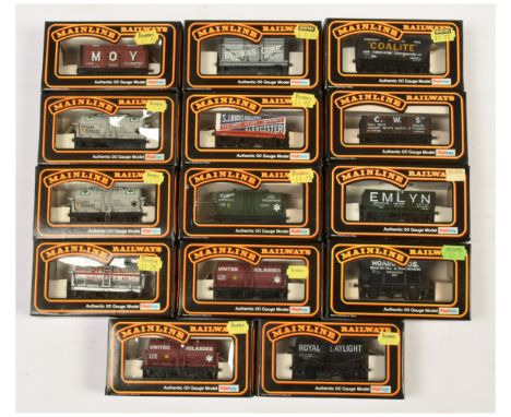 Mainline OO Gauge group of 14x boxed Wagons to include Ref. 37-428 Green 7 Plank Wagon No. 813 "Emlyn"" plus others (see phot