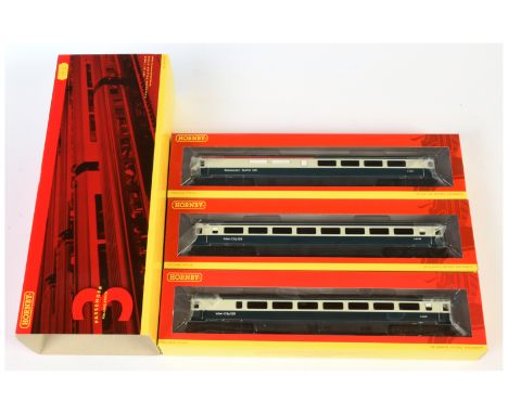 Hornby (China) R4676 BR Intercity Blue and Grey Livery Mk.3 Coach Pack Containing TGS Coach, Standard Open Coach and TRSB Res