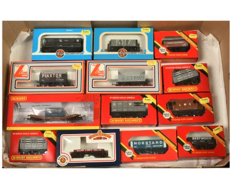Hornby (GB), Bachmann and Similar group of OO Gauge 13x Wagons to include Bachmann Ref. 33-400A 1 Plank Wagon No. 96 "H. Lees