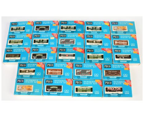 Peco OO Gauge 23x unbuilt Wonder Wagon kits to include 7 Plank Wagon kit "Emlyn" with Weathered Finish plus others (see photo