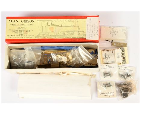 Alan Gibson an unmade 7mm scale Narrow Gauge Kit of 2-6-2 Tank Locomotive "Exe" "Yeo" "Taw", contents unchecked, Box Good