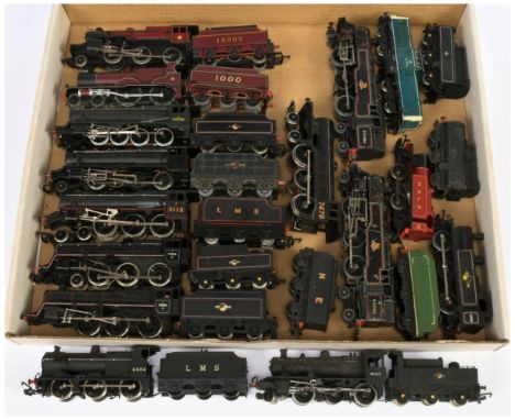 00 Gauge Locomotives and Tenders, Unboxed Ideal For Spares or Repair. Comprising 2 x Hornby Dublo 4MT 2-6-4T/2 x 8F 2-8-0/Hor