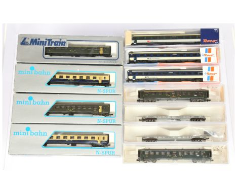 Fleischmann N Gauge Roco plus others - Selection of coaches including Mini Bahn &amp; Lima MiniTrain coaches plus 908271CH fl