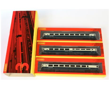 Hornby (China) R4676 BR Intercity Blue and Grey Livery Mk.3 Coach Pack Containing TGS Coach, Standard Open Coach and TRSB Res