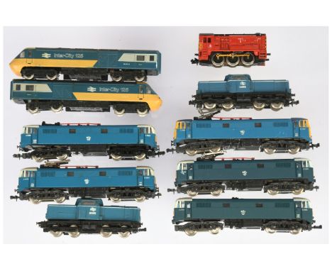 Graham Farish (Poole) N Gauge and Lima - Four Class 86 style locomotives, two Inter-City 125 with Metal cast chassis and dire