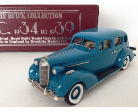 A mint boxed Brooklin Models diecast car: 'B.C. 013' 1936 Buick Special 4-Door Trunk Sedan M-41 "Trouville Blue".