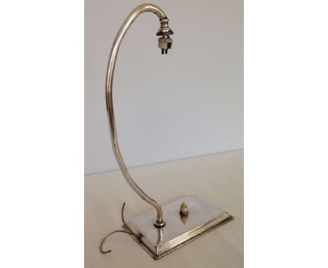 Asprey London Art Deco silver plated desk lamp. Approx 33cm tall.