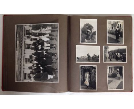 A vintage photograph album c1920-30s containing photographs of equestrian sport & military. Includes horse racing & hunting e