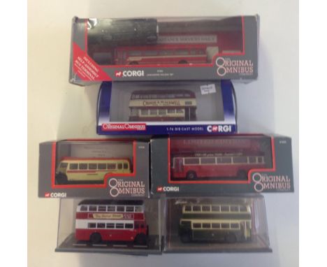 6 boxed Corgi 'Original Omnibus Co' buses.