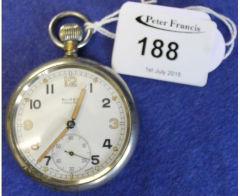 Buren Grand Prix military, Swiss made pocket watch, stamp to the reverse with military arrow, capitals G.S.T.P. H15849.