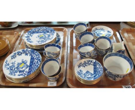 Two trays of Ridgways Staffordshire tea ware decorated on a white ground with swallows amongst foliage comprising tea cups, s