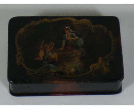 19thC. Papier Mache Snuff Box