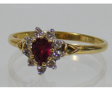 A Vintage 18ct Gold Ladies Ring With Diamond & Ruby