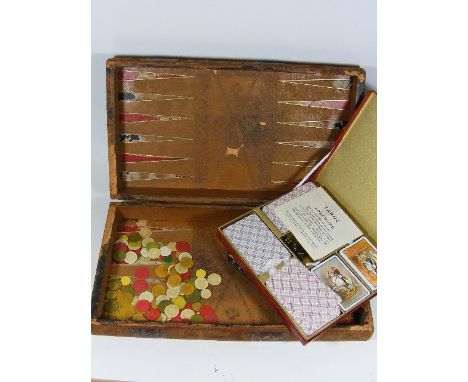 An Antique Backgammon Board & Other Items