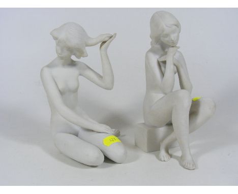 Two Goebel Bisque Nude Figures