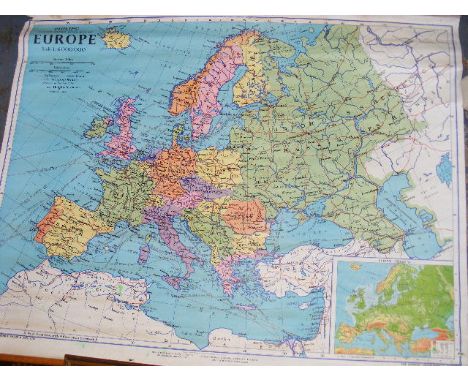 Five Vintage Philip's School Student Maps A/F