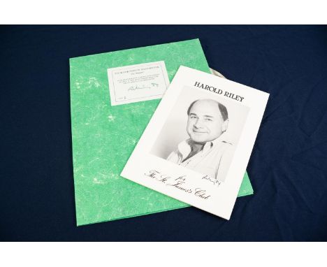 HAROLD RILEY (1934)A PHOTOGRAPHIC PORTRAIT OF THE ARTIST 'HAROLD RILEY'Signed in ink and dated (19)'84 on the cover the The S