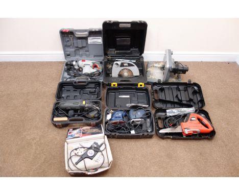 Performance Power SDS rotary hammer drill PRH850, Black & Decker KS865 circular saw, an angle grinder etc  Condition Report C