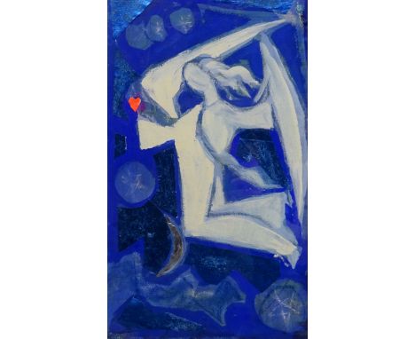 Nicolas Issaiev (Russian 1891-1977): Angel, mixed media collage with artist's studio stamp unsigned 44cm x 26cm Condition Rep