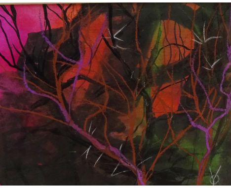 Owen Yarwood (British 20th century): Woodland, mixed media signed with monogram 17cm x 22cm Condition Report Click here for f