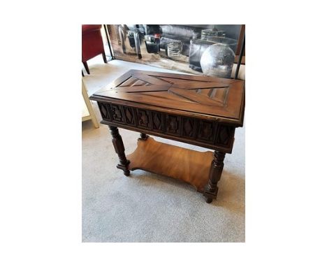 Century Furniture Jacobean Side Table A Stunning Reproduction Jacobean Side Table Features A Planked Top Over A  Moulded Draw