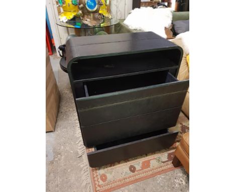 Highlite Cabinet Leather 3 drawer Inspired by the light streams of car headlights on a Highway the highlite collection featur