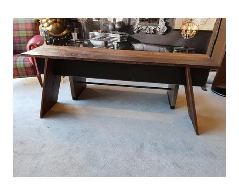 Elena Media Console Table Crafted By Hand From Sustainably Harvested And Reclaimed Woods, A Mix Of Rough And Refined Textures