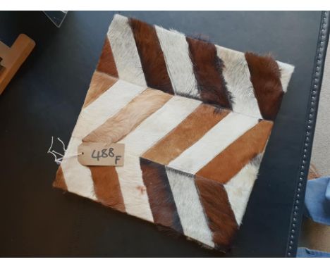 { Option of lots:  487, 488, 489, 490, 491, 492, 493, 494 } Cowhide Leather Cushion Cover 100% Natural Hide Handmade 35cm RRP